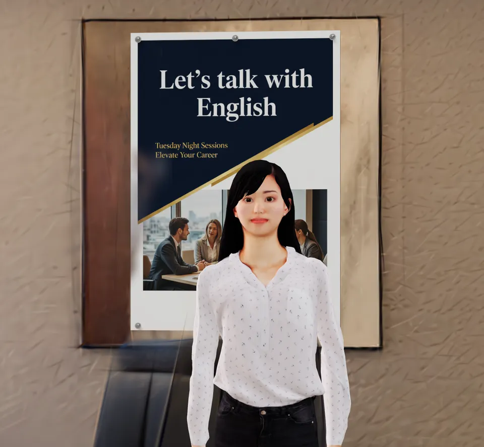 Learn English を案内するAIアバター